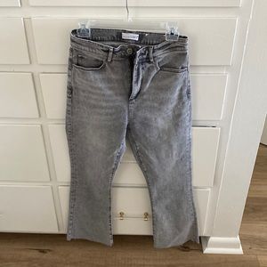 The loft cropped boot cut grey jeans